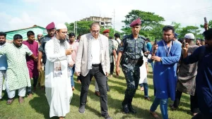 শায়খ আহমাদুল্লাহর ত্রাণ কার্যক্রম পরিদর্শনে ফিলিস্তিনের রাষ্ট্রদূত