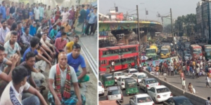 যে দাবিতে সড়কে শুয়ে পড়লেন অটোরিকশাচালক