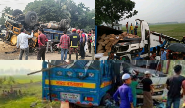 বাস-ট্রাক মুখোমুখি সংঘর্ষ, প্রাণ গেল ২ জনের