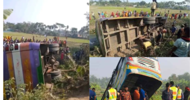 খুলনার ডুমুরিয়ার চুকনগরে সড়ক দুর্ঘটনায় যুবক নিহত , আহত-৫