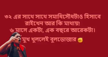 মুখ খুললেই বুলডোজার:সমন্বয়ক নুসরাতের হুংকার