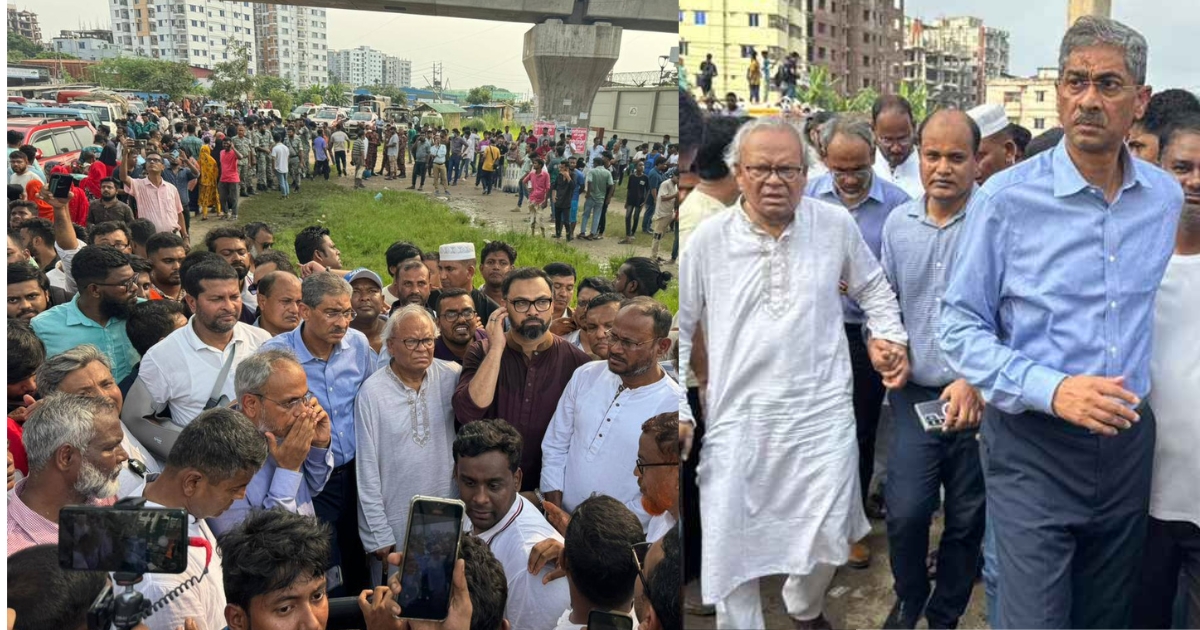 বিমান বিধ্বস্তের ঘটনাস্থল পরিদর্শনে রিজভীসহ বিএনপির প্রতিনিধি দল