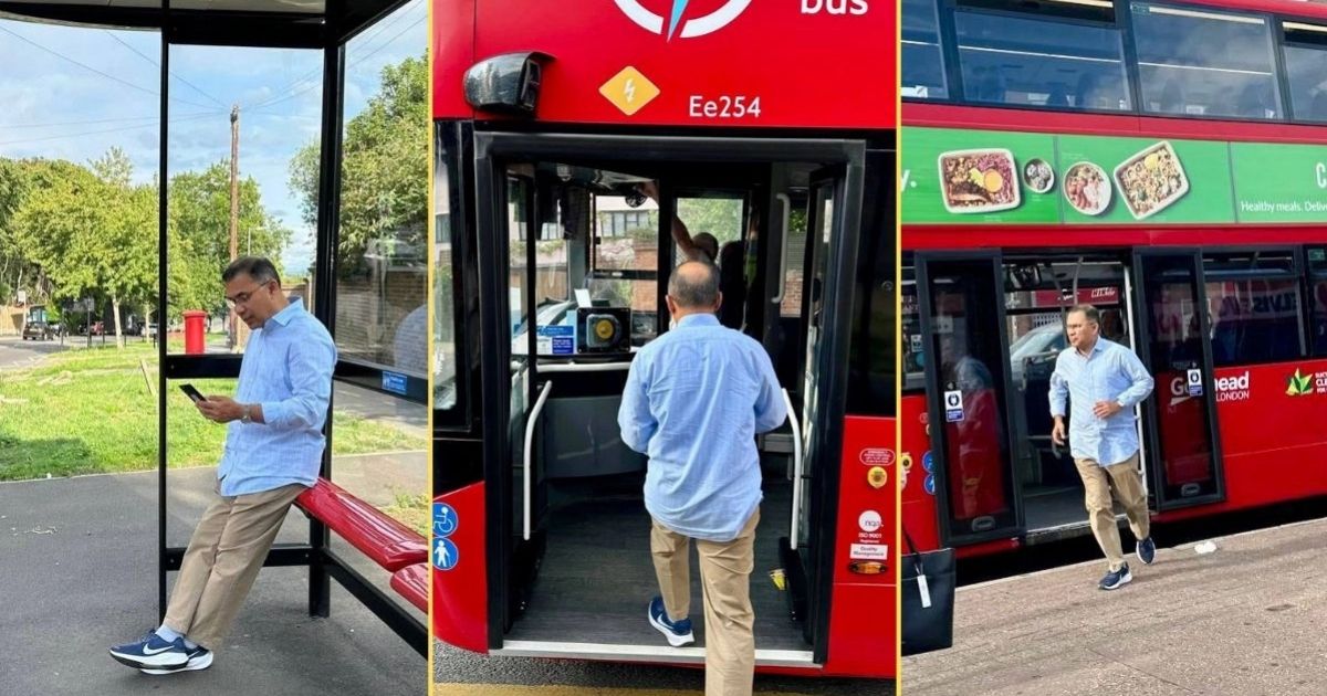 সাধারণ যাত্রীর মতো লন্ডনে লোকাল বাসের অপেক্ষায় তারেক রহমান