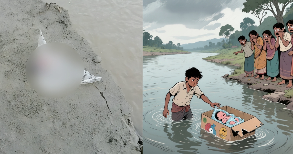 কার্টুন বক্সের ভিতর তিস্তায় ভেসে আসা নবজাতকের মরদেহ উদ্ধার