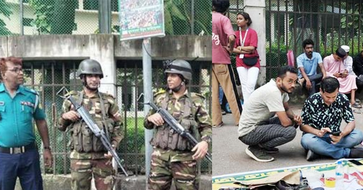 বিএনপির ফজলুর রহমানকে গ্রেফতারের দাবিতে বাসার সামনে অবস্থান ছাত্র-জনতার,সেনা মোতায়েন