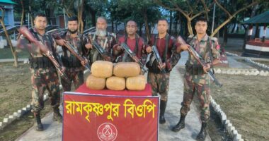 গাংনীতে সাড়ে ২৫ কেজি গাঁজা উদ্ধার