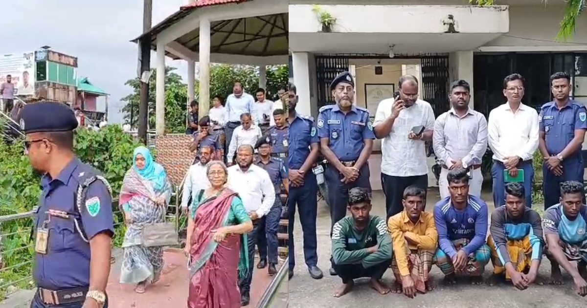 নদীর প্রবাহে বাধা দিয়ে মাছ ধরার দায়ে ৫ জন কে পুলিশে দিলেন উপদেষ্টা