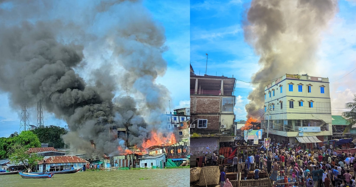 লংগদুর মাইনীমুখ বাজারে ভয়াবহ অগ্নিকাণ্ডে একাধিক দোকান ভস্মীভূত