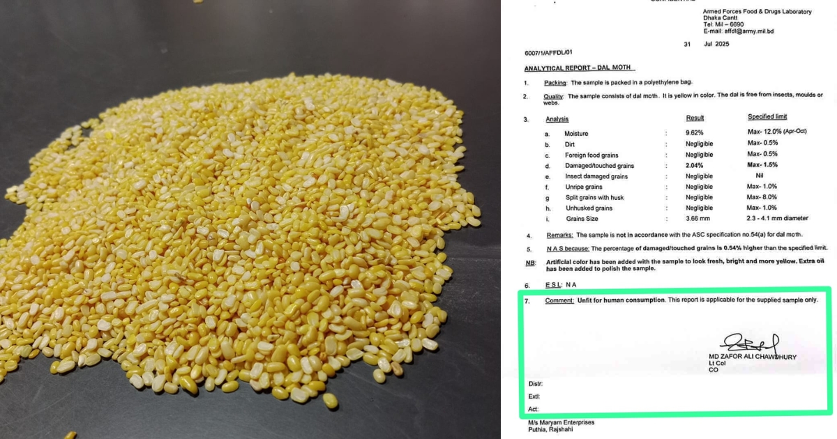 ভারতীয় কেমিক্যাল যুক্ত মথ ডাল বাংলাদেশে বিক্রি হচ্ছে মুগ ডাল হিসেবে