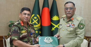 সেনাপ্রধানের সঙ্গে পাকিস্তানের যৌথ বাহিনীর চেয়ারম্যানের সৌজন্য সাক্ষাৎ