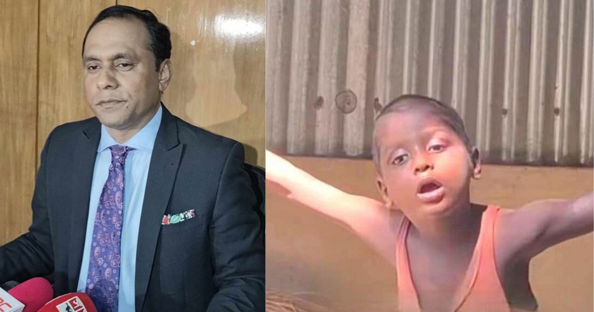 শৃঙ্খলে বেঁধে রাখা শিশু তাছিনের চিকিৎসার দায়িত্ব নিলেন ব্যারিস্টার কায়সার কামাল