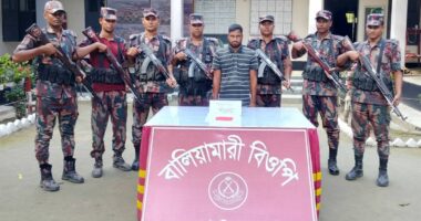 বালিয়ামারী বিজিবি কর্তৃক মাদকসহ ব্যবসায়ী আটক-১