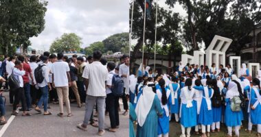 সিংগাইরে শিক্ষক লাঞ্ছনার ঘটনায় উত্তেজনা, শিক্ষার্থীদের সড়ক অবরোধ