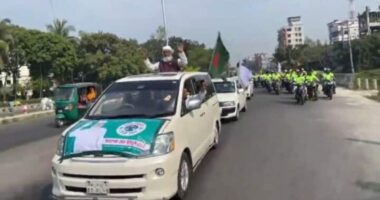 নাটোর - ২ আসনের জামায়াত প্রার্থীর বিশাল মোটরসাইকেল শো- ডাউন