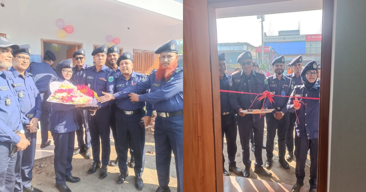 রাজশাহী বানেশ্বরে নবনির্মিত ট্রাফিক পুলিশ বক্স উদ্বোধন
