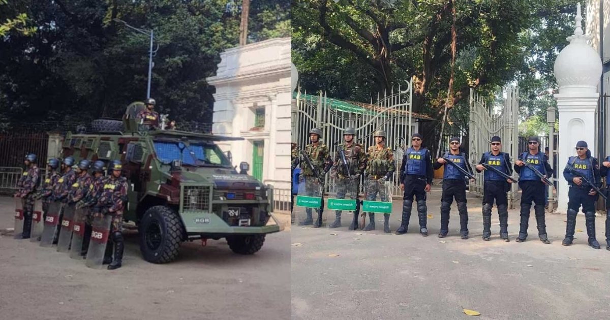 হাসিনার রায় ঘিরে ট্রাইব্যুনালে কড়া নিরাপত্তা,পুলিশ-র‍্যাব-সেনাবাহিনীর নজিরবিহীন কড়া অবস্থান