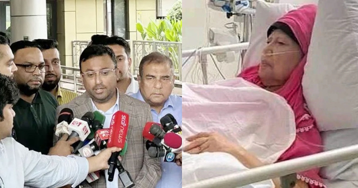 খালেদা জিয়াকে লন্ডন নেওয়ার সব প্রস্তুতি প্রায় সম্পন্ন, বিশেষ এয়ার অ্যাম্বুলেন্স ও প্রস্তুত : তারেক রহমানের উপদেষ্টা