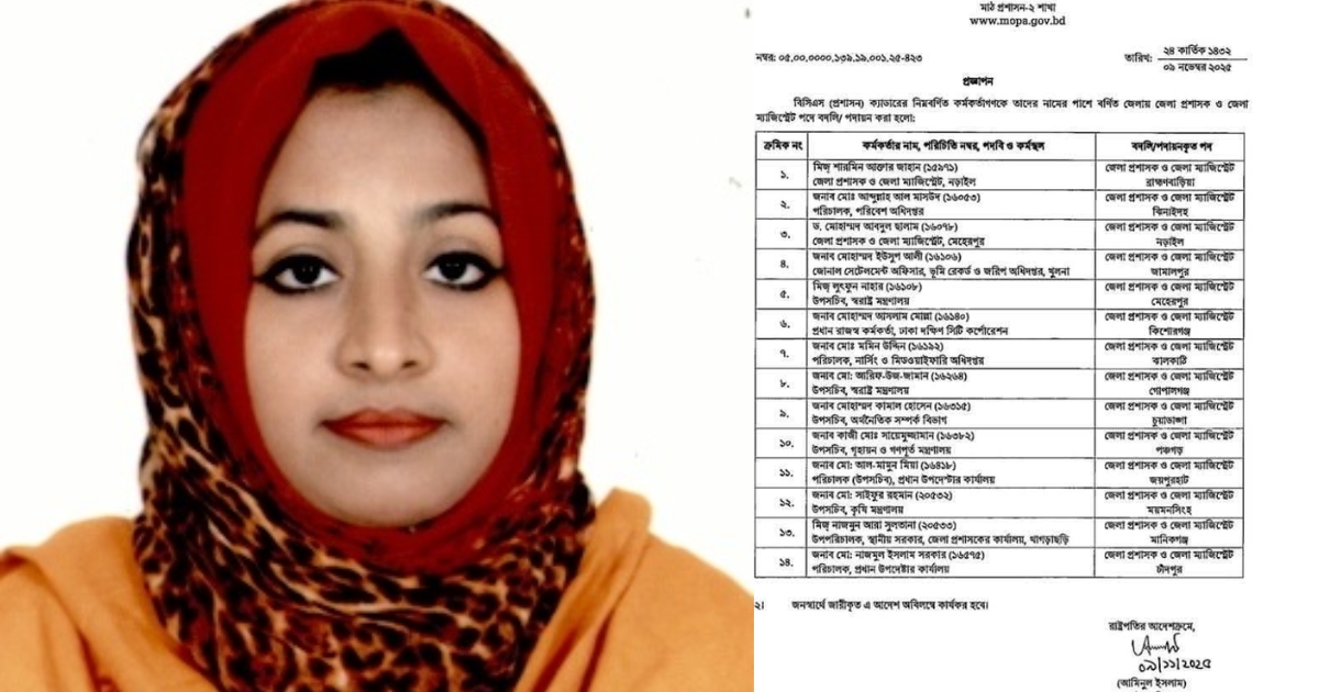 ব্রাহ্মণবাড়িয়ার নতুন জেলা প্রশাসক শারমিন আক্তার জাহান