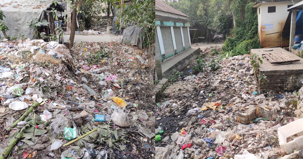 অবৈধ স্থাপনা ও ময়লার ভাগাড়ের দখলে ভূঞাপুরের গোবিন্দাসী খাল