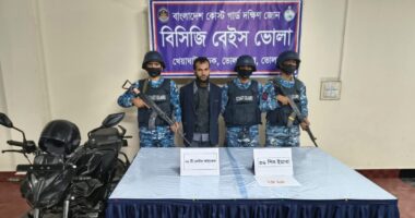 ভোলায় কোস্ট গার্ডের অভিযানে ইয়াবাসহ যুবক আটক