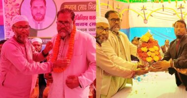 লালমোহনে প্রধান শিক্ষককে অবসরজনিত বিদায় সংবর্ধনা