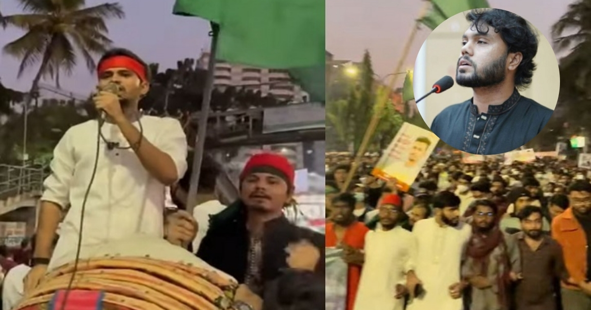 ‘লাগছে গুলি হাদির গায়ে, আমরা আছি লাখো ভাই’ : স্লোগান দিলেন আসিফ মাহমুদ