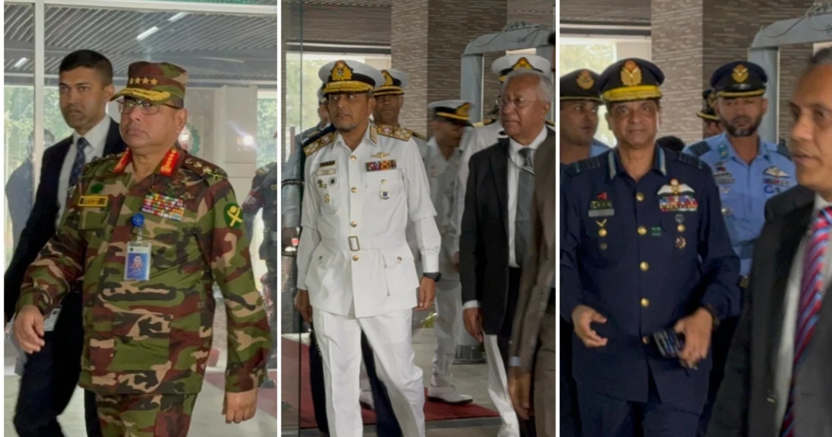 সিইসির সঙ্গে বৈঠক করেছেন তিন বাহিনী প্রধান