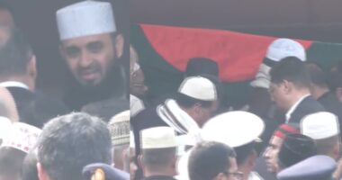 বেগম জিয়ার কফিন কাঁধে তুলে নিলেন মিজানুর রহমান আজহারী