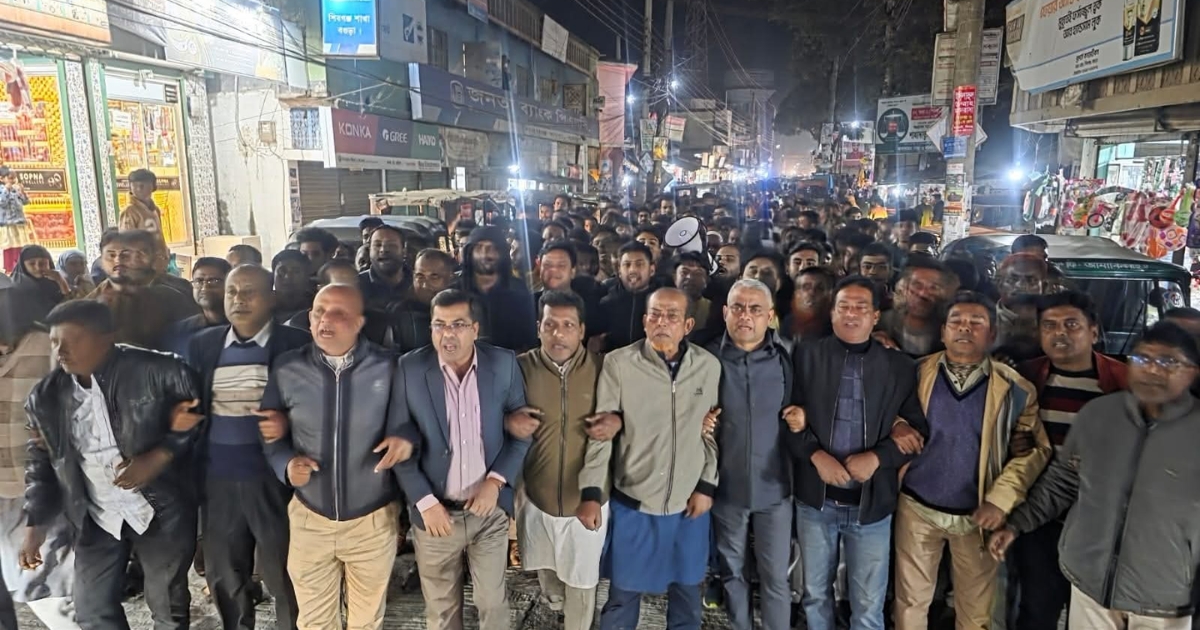 ওসমান হাদিকে হ/ত্যা চে’ষ্টার প্রতিবাদে শিবগঞ্জ বিএনপির বিক্ষোভ মিছিল