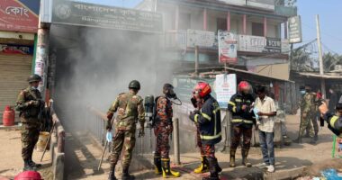 নবীগঞ্জের পানিউমদা বাজারে ভয়াবহ অগ্নিকাণ্ড, লক্ষাধিক টাকার মালামাল পুড়ে ছাই