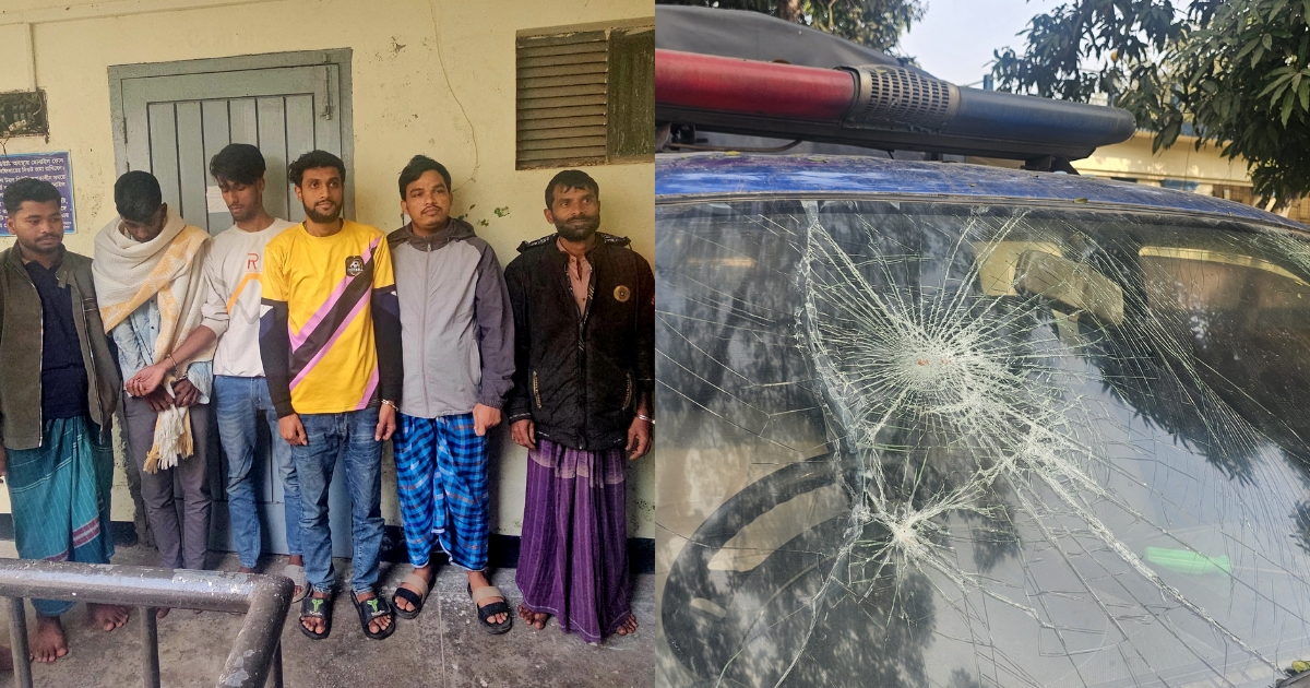 মাদকবিরোধী অভিযানে পুলিশের ওপর হামলায় ৪ পুলিশ আহত, গাড়ি ভাংচুর