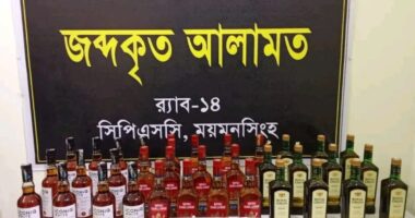 ৩৫ বোতল মদসহ মাদককারবারির একজনকে গ্রেফতার করেছে র‍্যাব -১৪