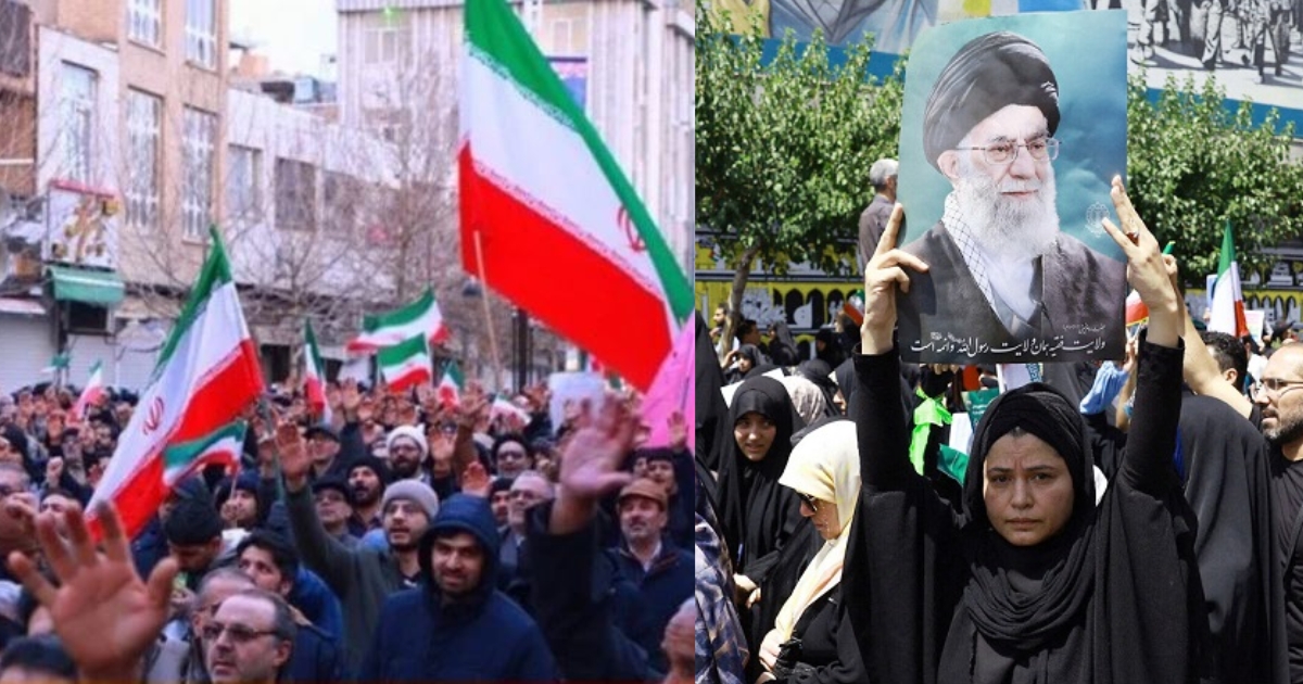 তেহরানে জাতীয় পতাকা হাতে সরকারপন্থী সমাবেশে লাখো জনতার ঢল