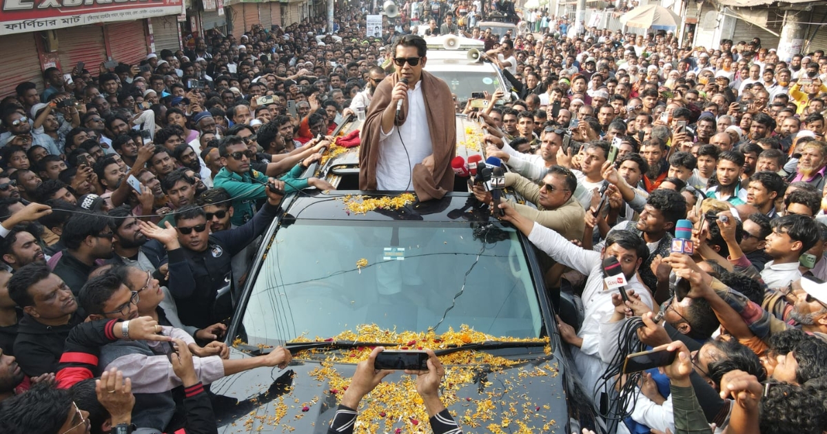 ভোলায় ব্যারিস্টার আন্দালিব রহমান পার্থের আগমনে জনসমুদ্রে পরিণত, নির্বাচনী প্রচারণায় পথে পথে মানুষের ঢল