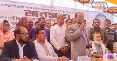 বিএনপির নির্বাচনী জনসমাবেশে ধানের শীষে ভোট চাইলেন নেতারা