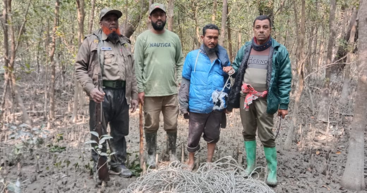 সুন্দরবনের কচিখালীতে ফাঁদে আটক হরিণ উদ্ধার, শিকারী গ্রেপ্তার