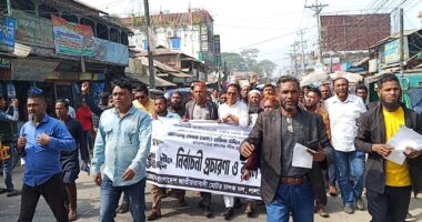 লালমোহনে মোটর চালক দলের নির্বাচনী প্রচারণা ও র‍্যালি