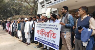 নবম জাতীয় পে-স্কেল কার্যকরের দাবিতে সিংগাইরে দুই ঘণ্টার কর্মবিরতি