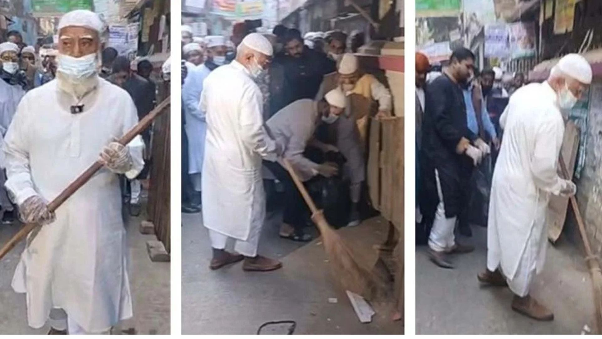 ফজরের নামাজের পরই সড়ক পরিষ্কারে নামলেন বিরোধীদলীয় নেতা