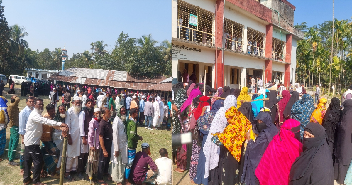 ভোলার চার আসনের ৫২৫টি কেন্দ্রে উৎসবমুখর পরিবেশে ভোট গ্রহন চলছে