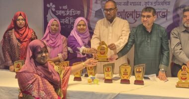 গণতান্ত্রিক ও ভোটাধিকার পুনরুদ্ধার আন্দোলনে ভূমিকা রাখায় অদম্য নারী সম্মাননা পেলেন দিনা রহমান