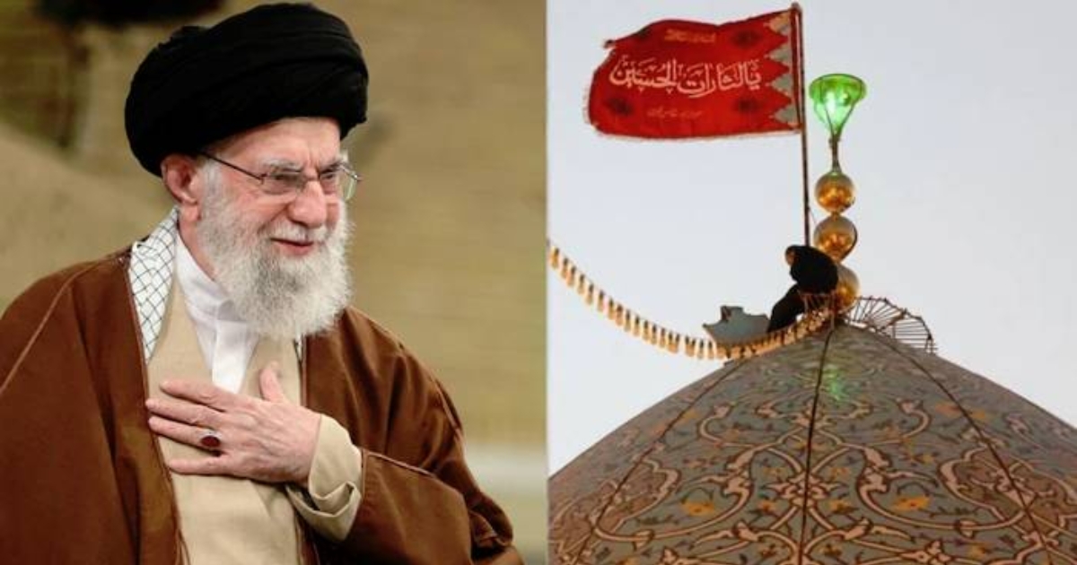 খামেনি হত্যার পর মসজিদের উপরে ‘লাল পতাকা’ উত্তোলন করলো ইরান