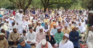 নীলফামারীর সর্ববৃহৎ শব্দিগঞ্জ ঈদগাহ ময়দানে ঈদের নামাজ অনুষ্ঠিত