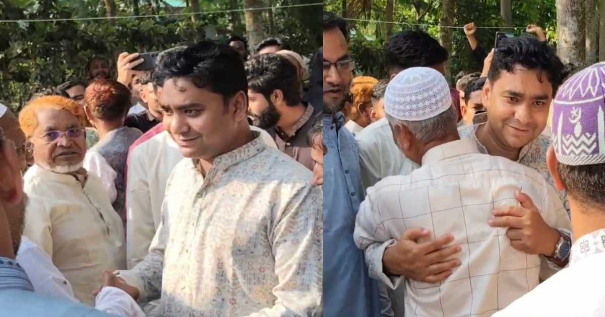 নিজ এলাকায় নোয়াখালীতে ঈদের শুভেচ্ছা বিনিময় করছেন ছাত্রদলের সাধারণ সম্পাদক  নাছির উদ্দীন নাছির