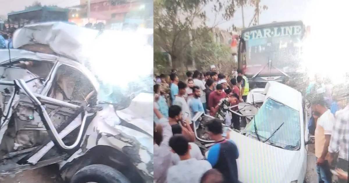 স্টার লাইন বাসের ধাক্কায় বাংলাদেশ খেলাফত মজলিস নেতার পরিবারের ৫ জন নিহত