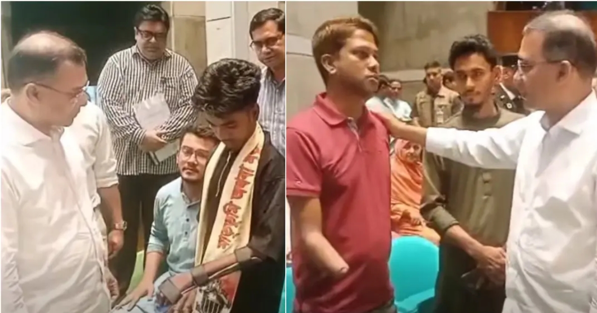 সংসদে আহত জুলাই যোদ্ধাদের সঙ্গে প্রধানমন্ত্রী,  কারও কাঁধে-মাথায় হাত বুলিয়ে জানালেন সহমর্মিতা