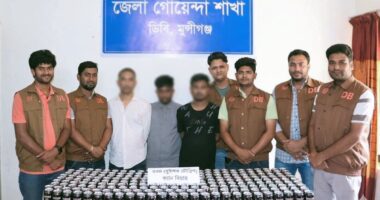 মুন্সিগঞ্জে প্রাইভেটকারে ২৩৪ ক্যান বিয়ারসহ তিনজন গ্রেপ্তার