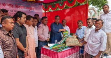 শিবগঞ্জে কৃষকদের মাঝে বিনামূল্যে বীজ ও সার বিতরণ কার্যক্রমের উদ্বোধন