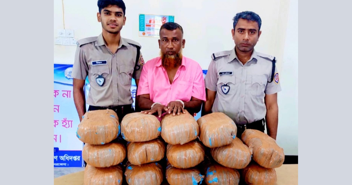 নেত্রকোনায় ২৮কেজি গাঁজা সহ যুবক আটক
