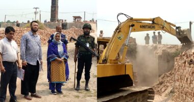 সেনবাগে অবৈধ ইটভাটায় অভিযান, ৩ মালিককে ৬ লাখ টাকা জরিমানা